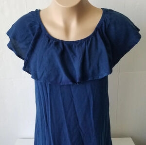 NWT STYLE ENVY ruffled DRESS Women's sz.L navy blue